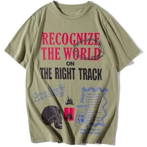 olive Green Graphic SHEIN tee